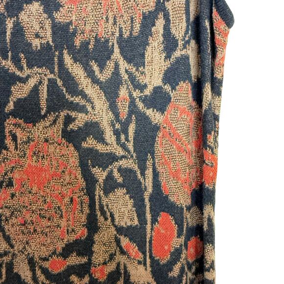 Peruvian Connection Jacquard Knit Maxi Dress Size Large Floral Print Stretch - Picture 4 of 6